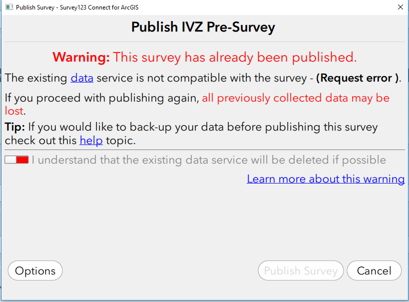 Publishing your survey