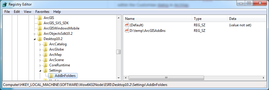 Addins shared folder location via registry setting - Esri Community