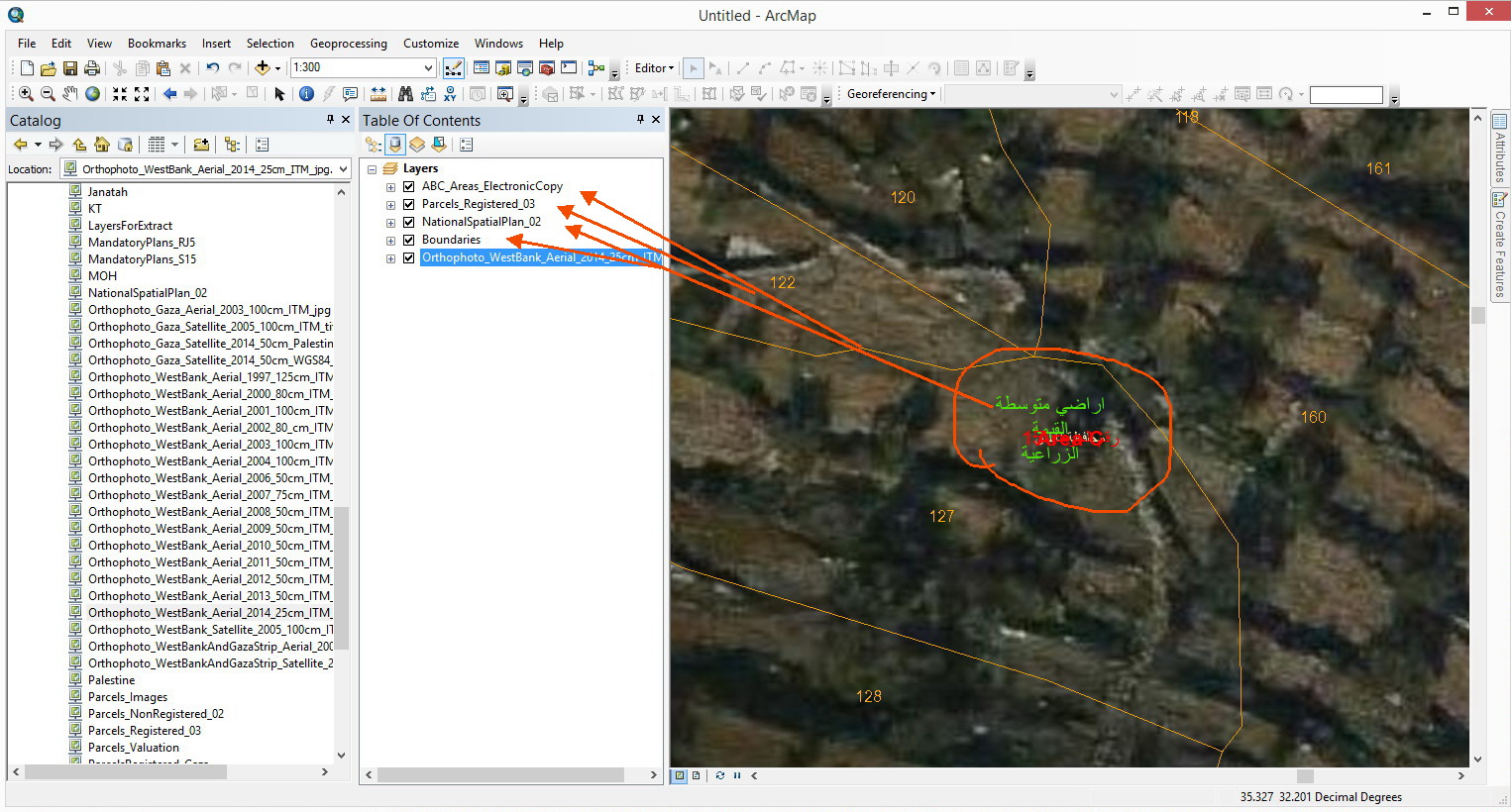 annotation target not working in arcgis 10.3