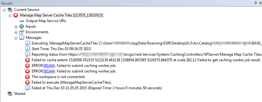 Manage Tile Cache: Error 001444 - Failed to submit... - Esri Community