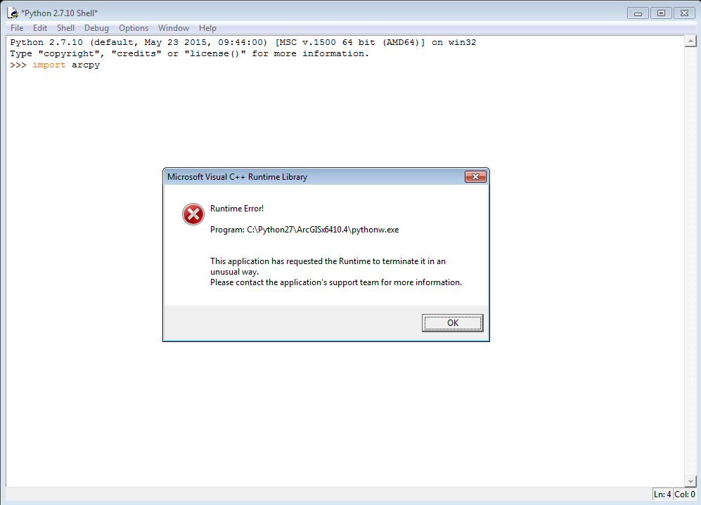 Have You Gotton Runtime Error With 64bit Python Esri Community