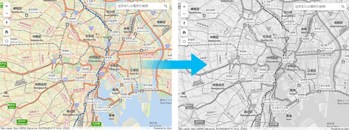 Css Filter を使って背景地図タイルをグレースケール化する Esri Community