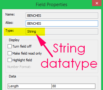 Downloaded from Open Data now String Datatype