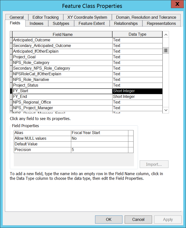 Feature Class Properties