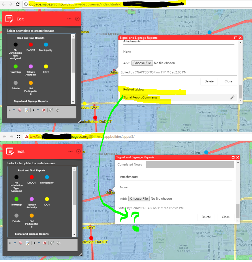 missing edit relate functionality in WAB2.2 for dev