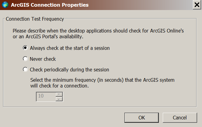 ArcGIS Connection Properties Dialog Box