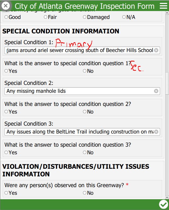 Survey with Primary and Secondary fields