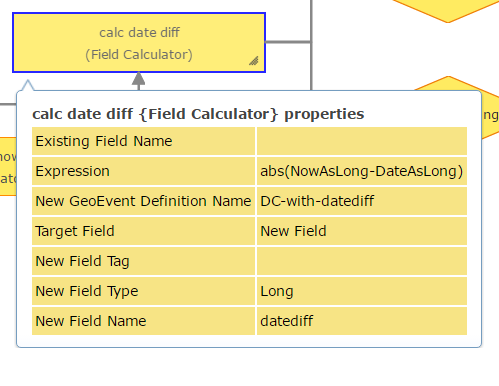 Field Calculator to compare now vs the date of a geoevent