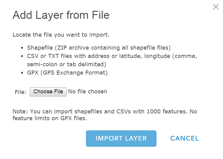 AGOL Add Layer from File dialog box