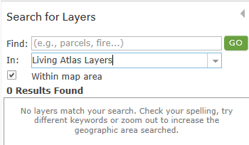 Search Living Atlas layers