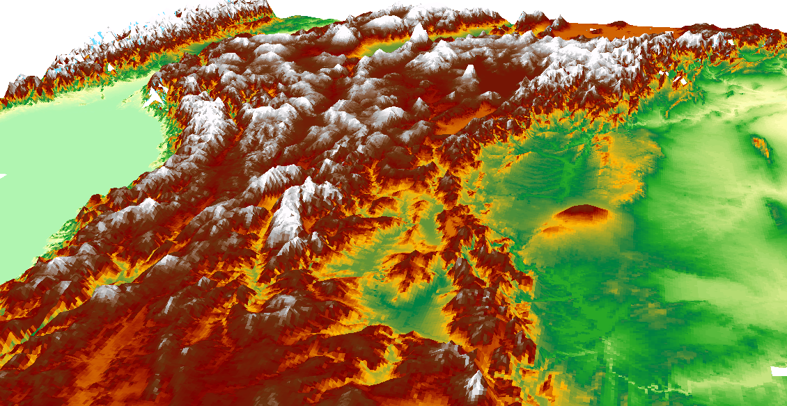 View of SRTM data for Turkey