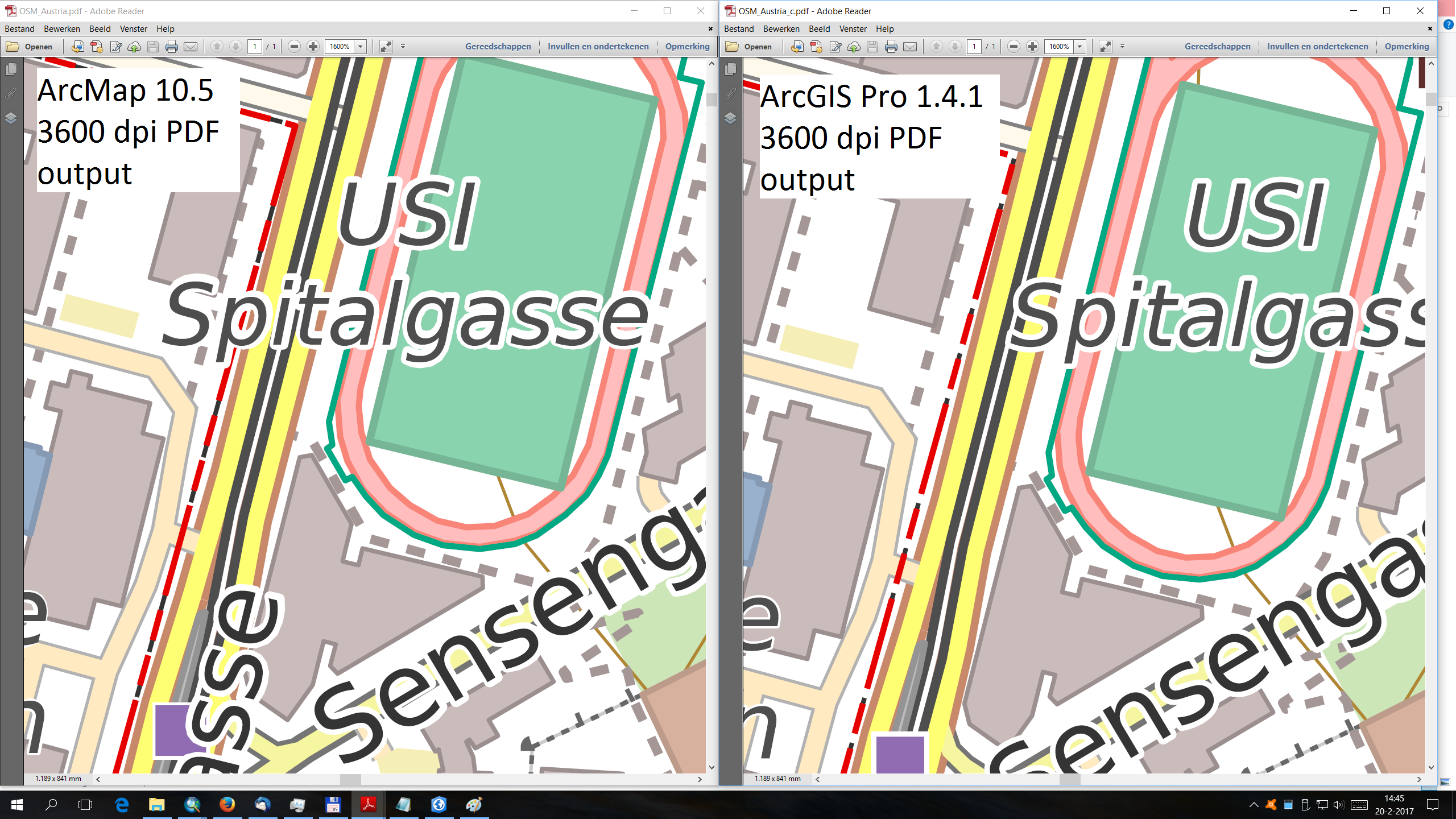 Poor text label halo rendering - ArcGIS Pro 3600 dpi PDF output - 1600 percentage enlargement