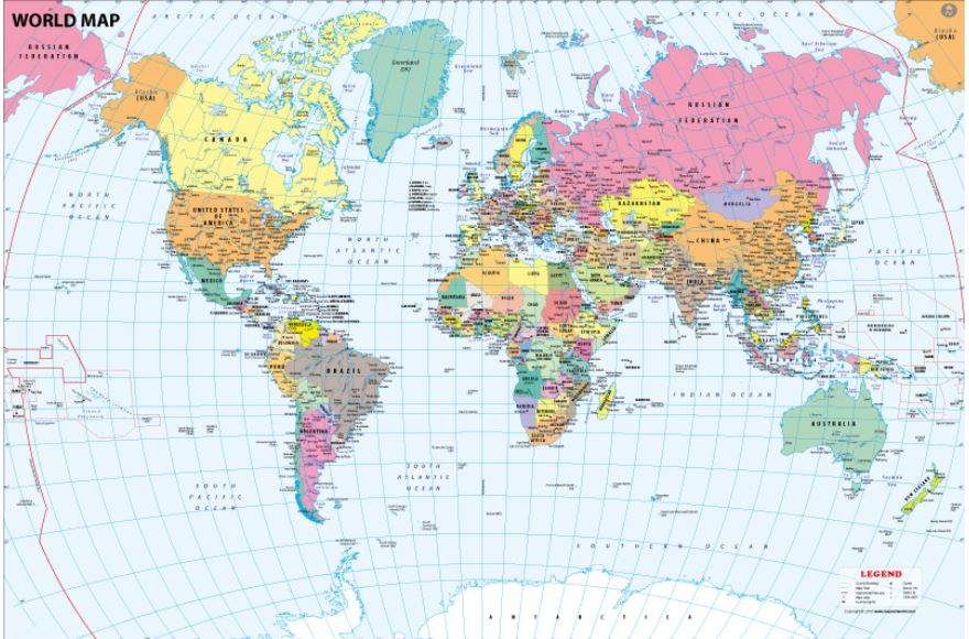 World map Van der Grinton