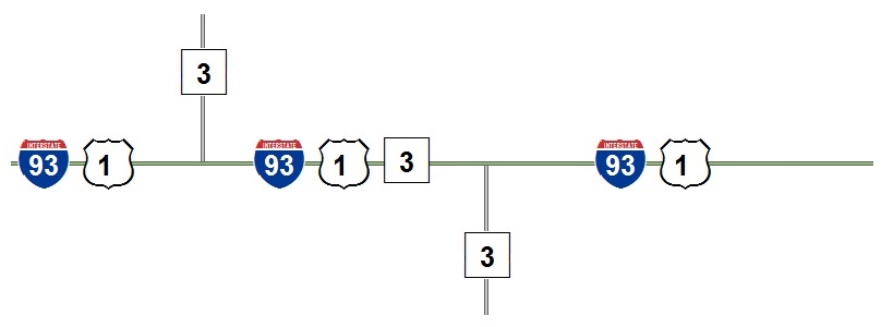 depiction of concurrent routes with labels