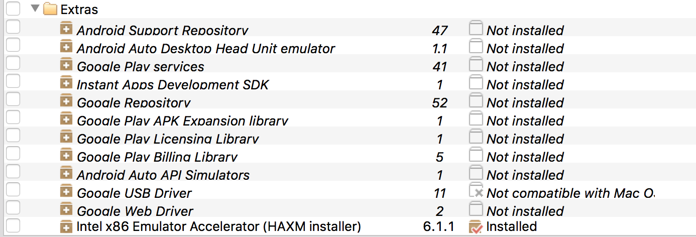 install android emulator haxm