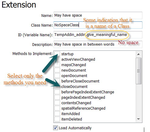 Setting extension properties