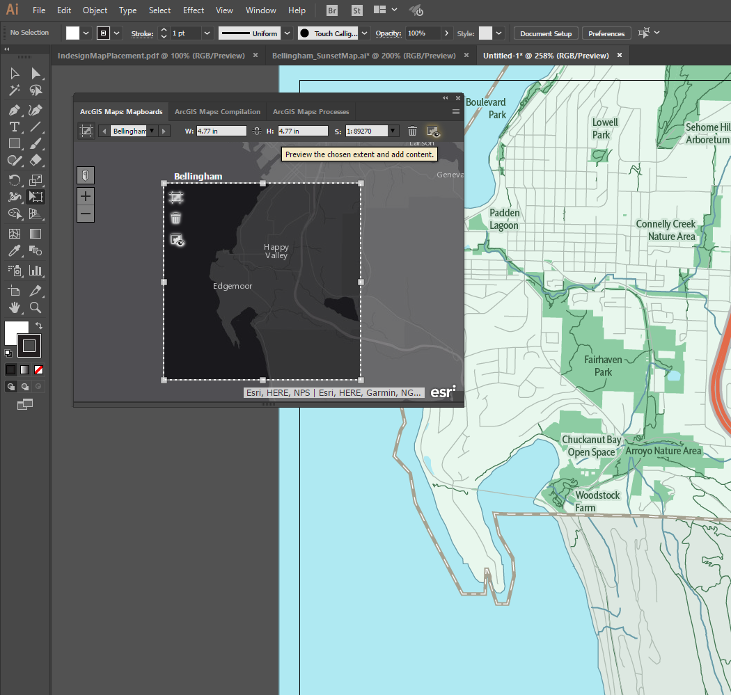 ArcGIS Maps for Adobe Creative Cloud in InDesign