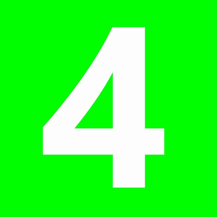 Custom icon showing a number 4 on a green background