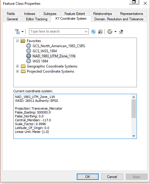 ArcMap Catalog Properties