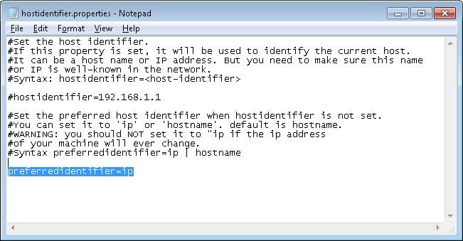 uncommenting preferredidentifier=ip line in hostidentifier.properties for BDS on cloud