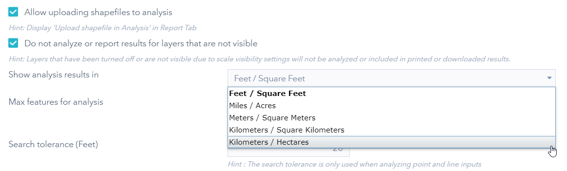 Configure analysis units