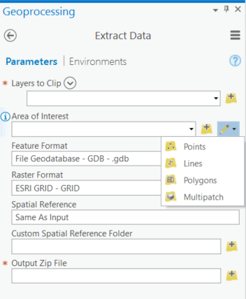 Extract Data Interactive Input