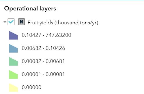 Fruit crops in the EnviroAtlas legend