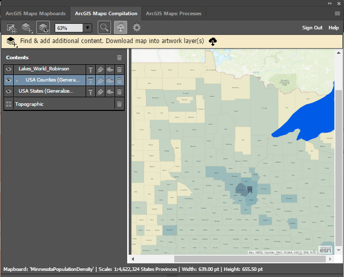 Sync map into artwork layers arcgis maps for adobe