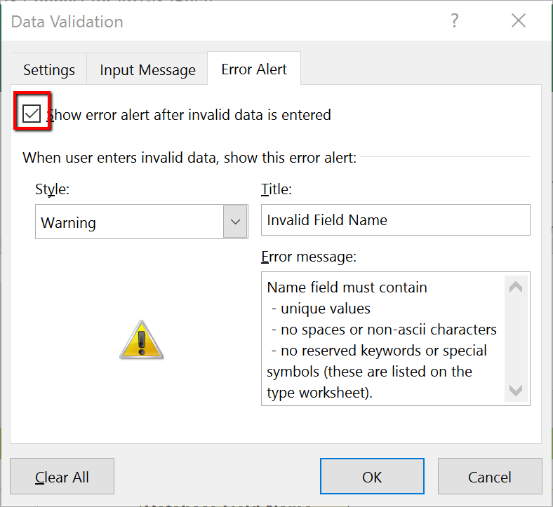 Solved How Do I Turn Off Invalid Field Name And Databa Esri Community