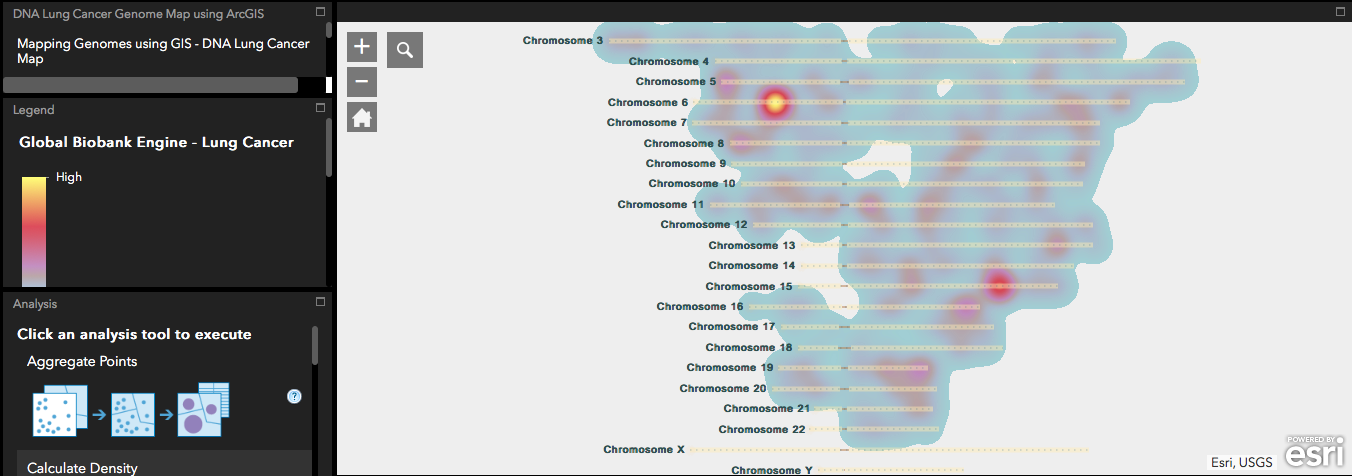 A student project from Do-it-Yourself Geo Apps: Mapping Genomes using GIS - DNA Lung Cancer Map