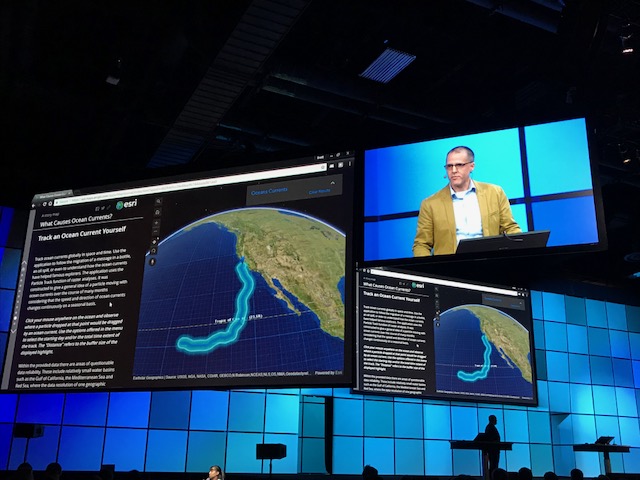 Brett Rose gives demonstration of tracking pollution in oceans