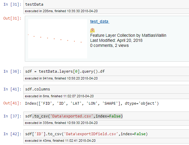 Save to .CSV example