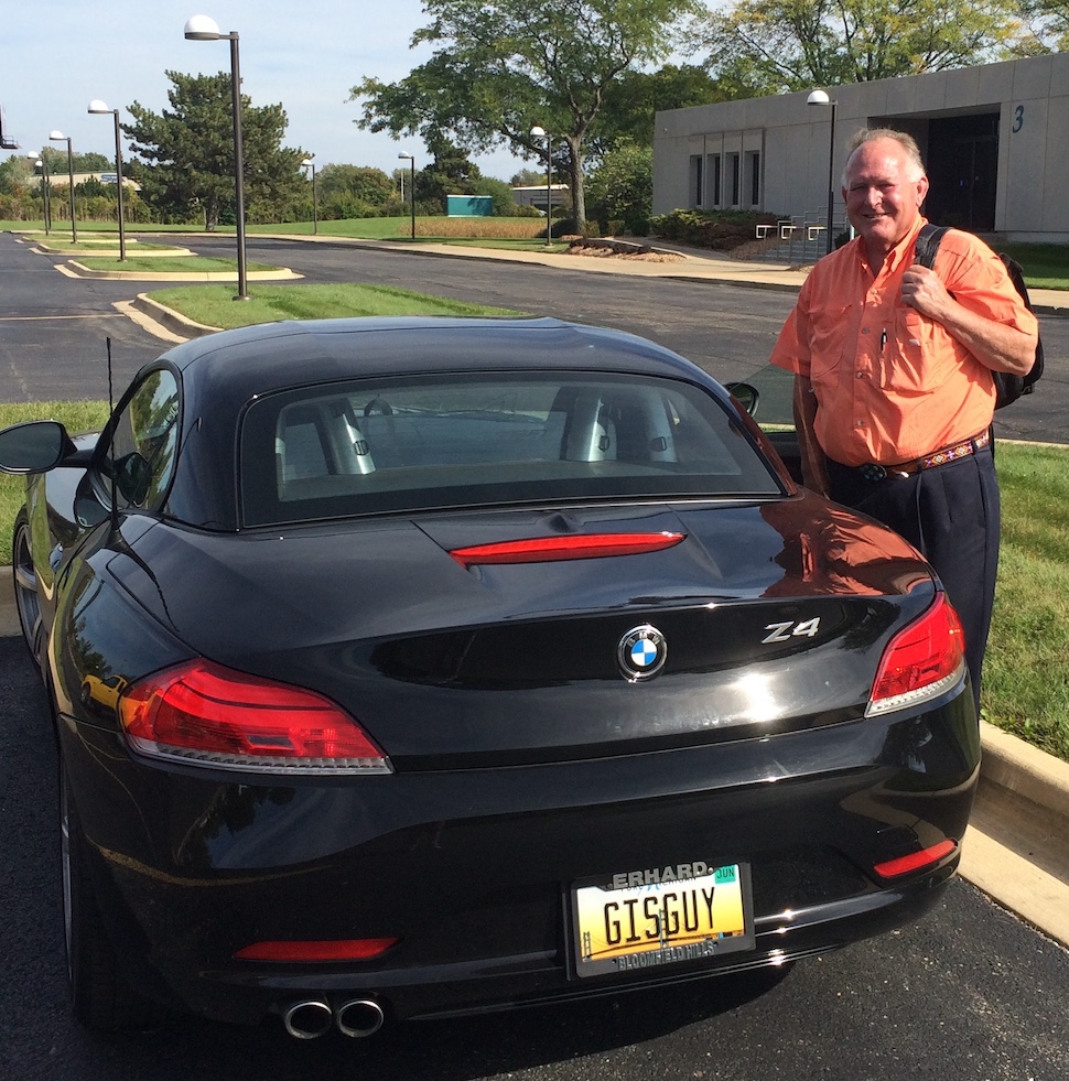 Randy with car and GISGUY license