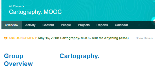 Cartography. MOOC AMA Announcement
