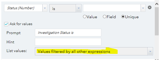 List values all other expressions