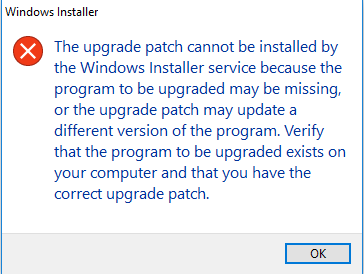 Windows Installer Error