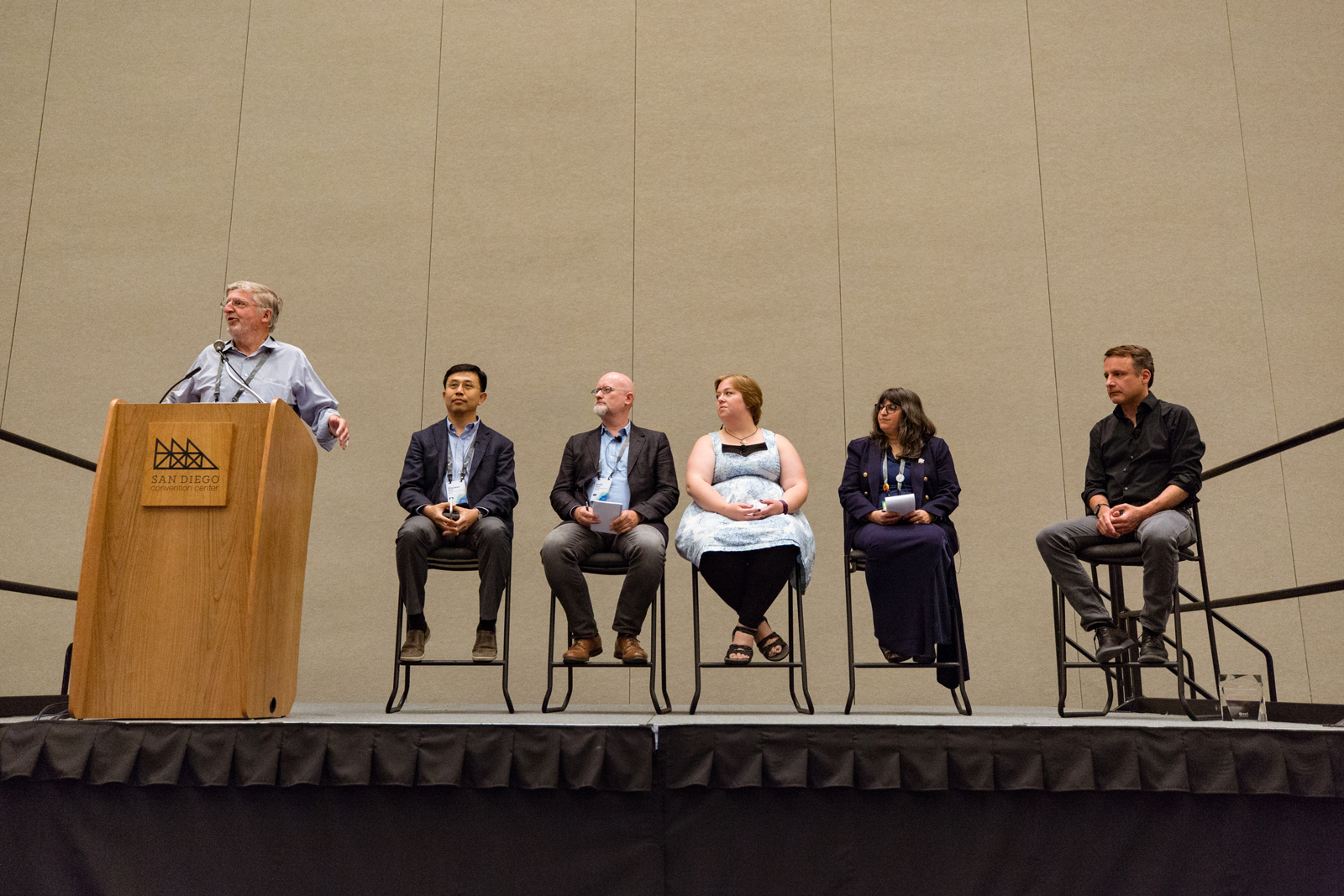 Reaction panel sitting on stage