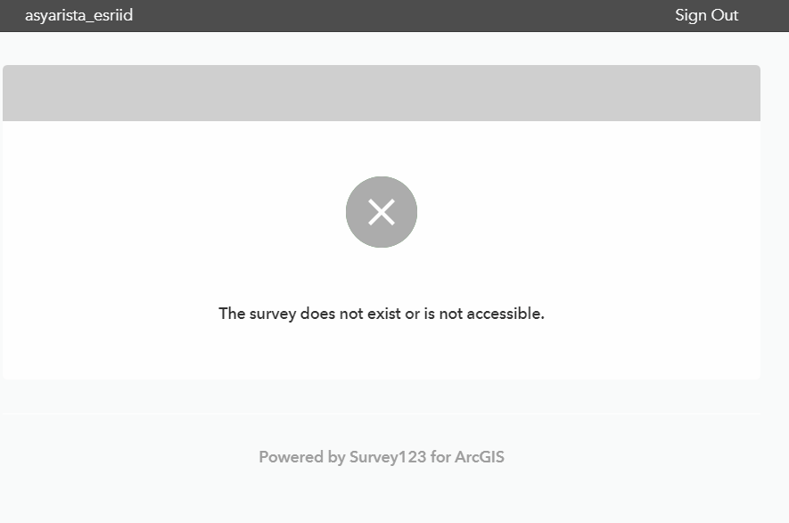 Survey is also not available on Survey123 website