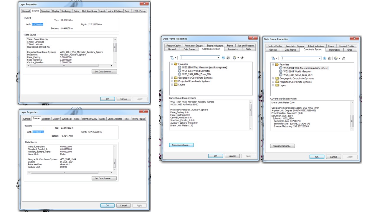 Matching sources of XY data displayed and data frame