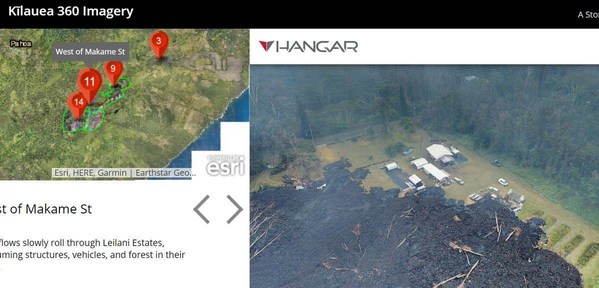 UAV images in a Kilauea story map