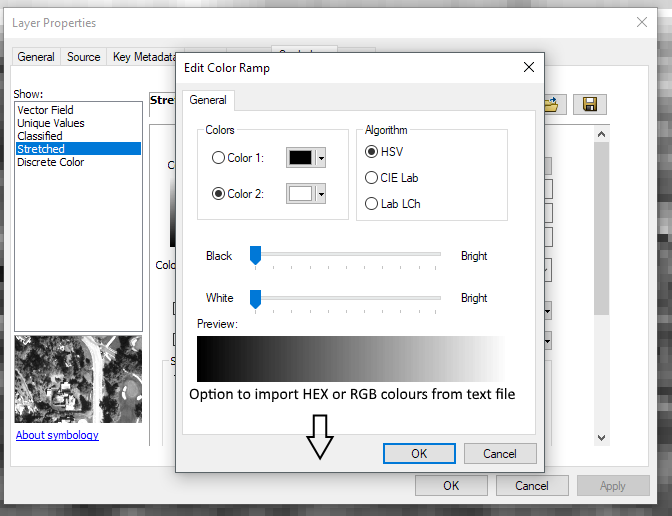 import colour ramp