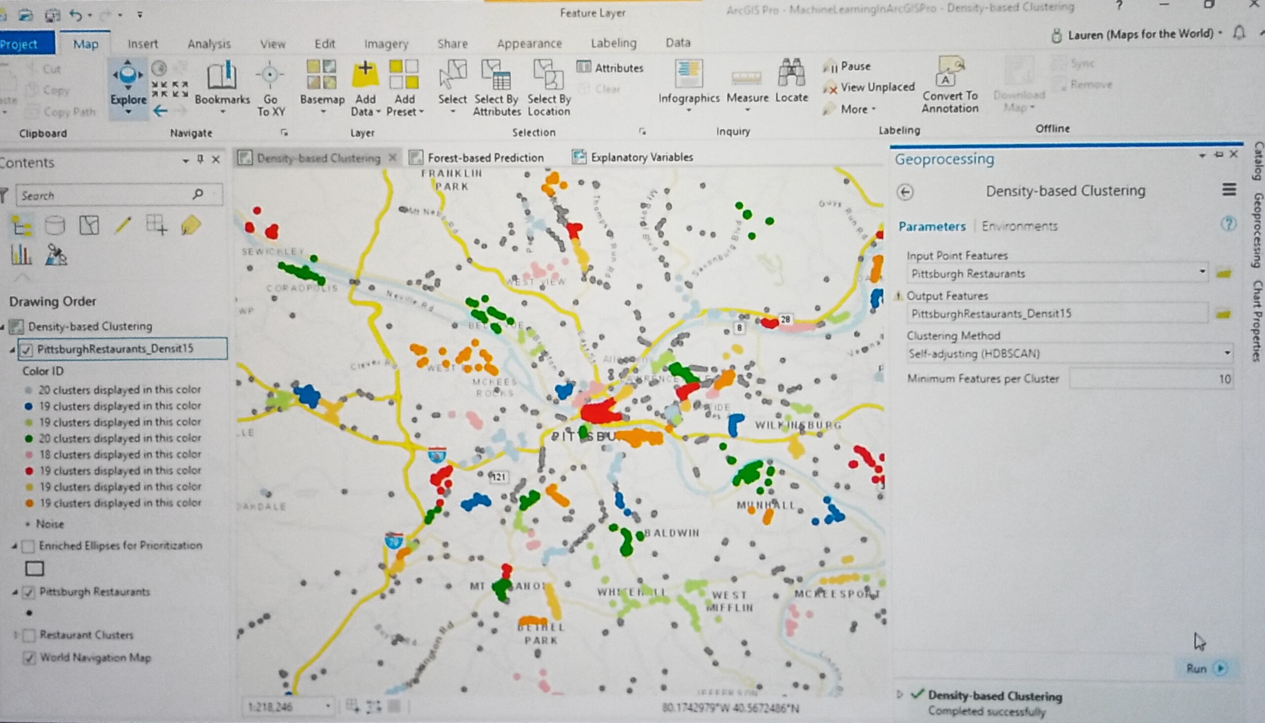 Lauren clustering map