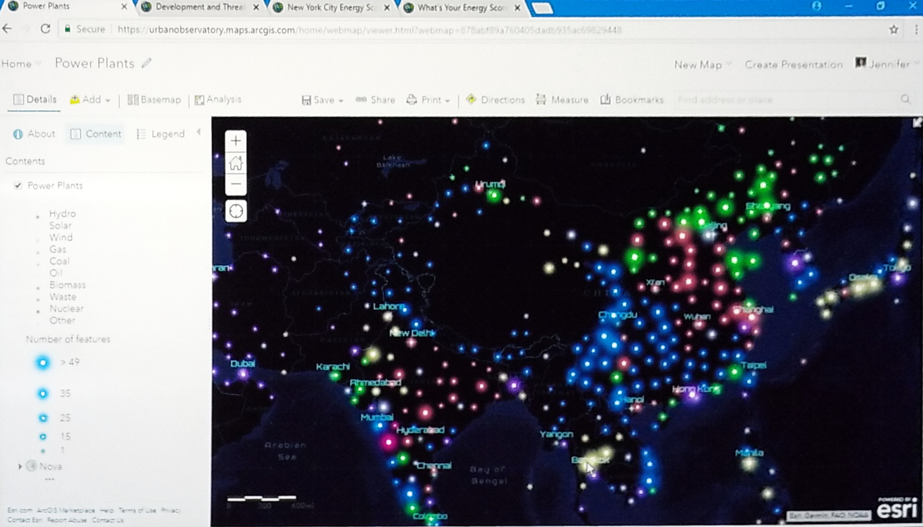 Power Plants map