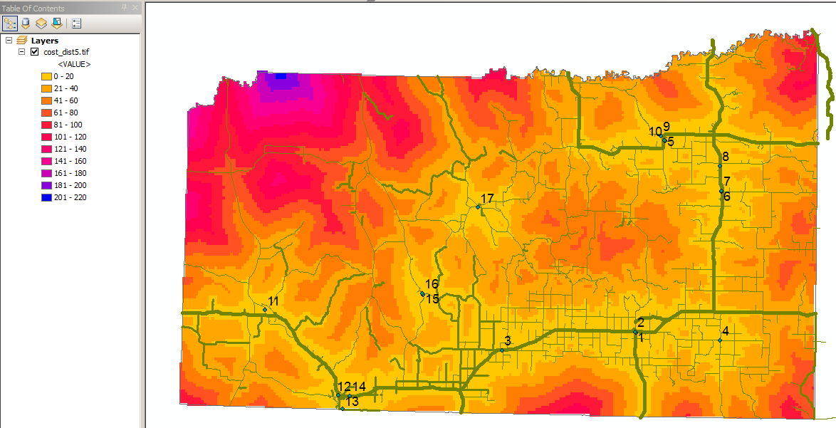 cost distance screenshot