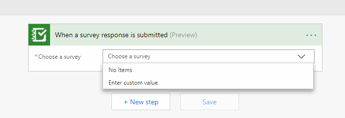 No prompt to login, and no surveys in dropdown