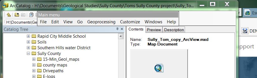 screen captures on the ArcCatalog main menu bar