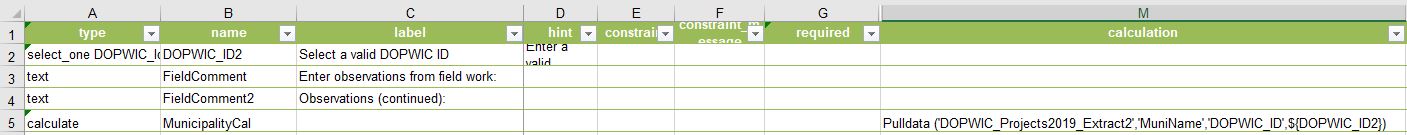 Survey form layout