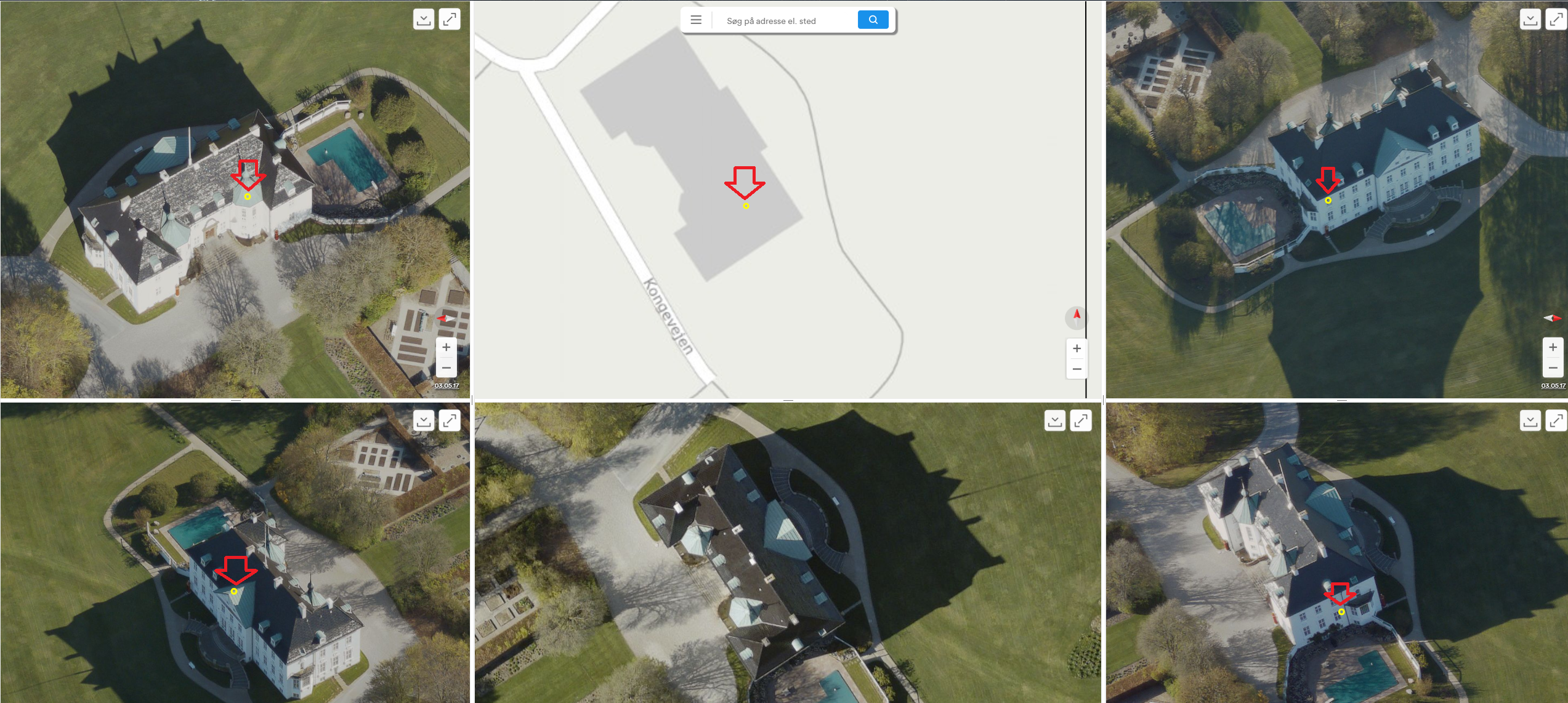 A screenshot from the application for viewing perspective imagery. 