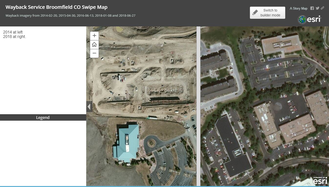 Swipe map from Wayback Imagery