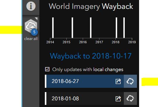 Wayback imagery tool